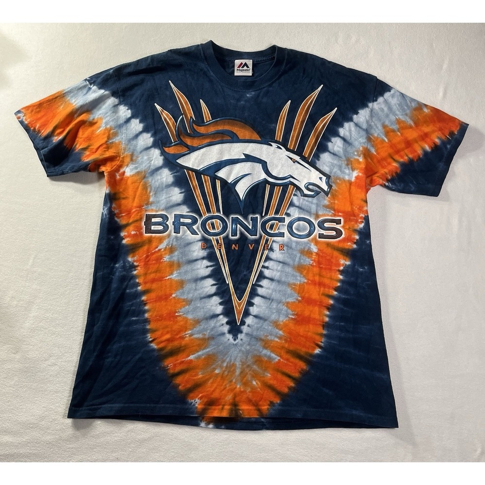 Vintage NFL Denver Broncos Tie Dye Double Sided Shirt Mens XL Football Y2K